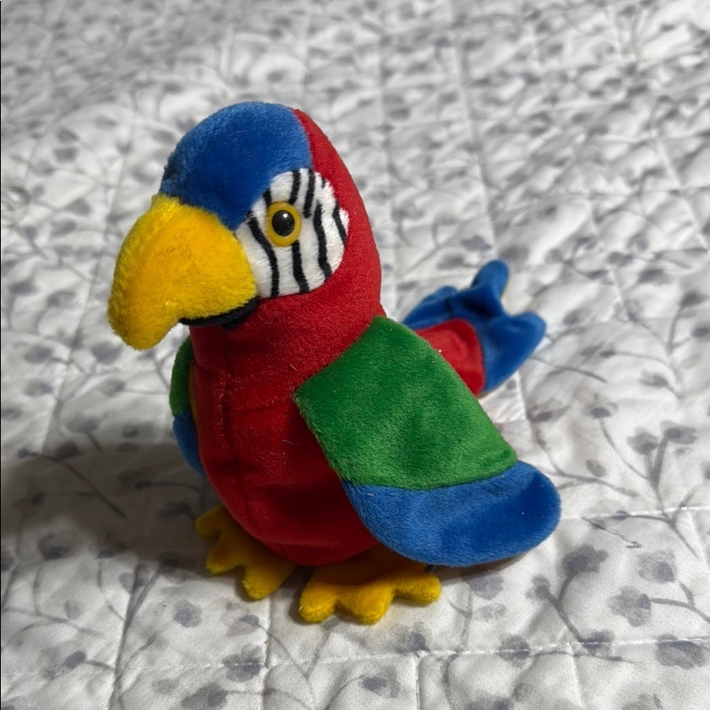 Colorful TY Plush Parrot Toy